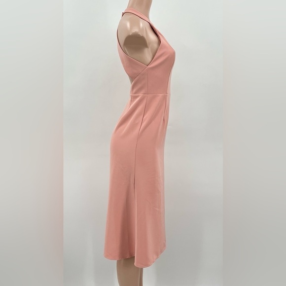 Revolve NBD Leo Open Back Halter Peachy Pink Midi Dress XS - Picture 5 of 10